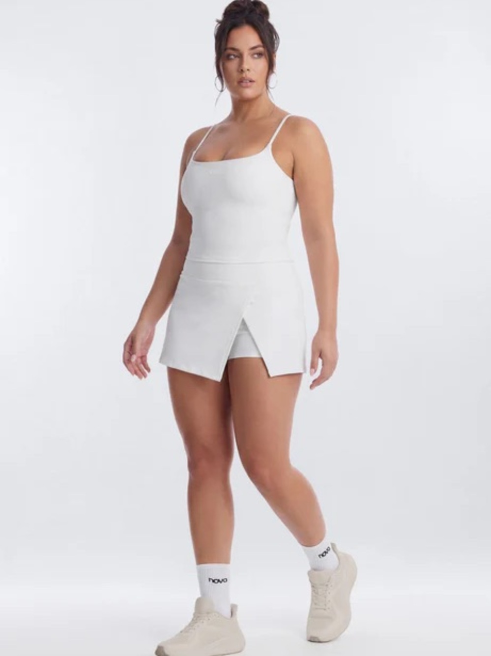 Nova White Active Tennis Skort with Built-In Short